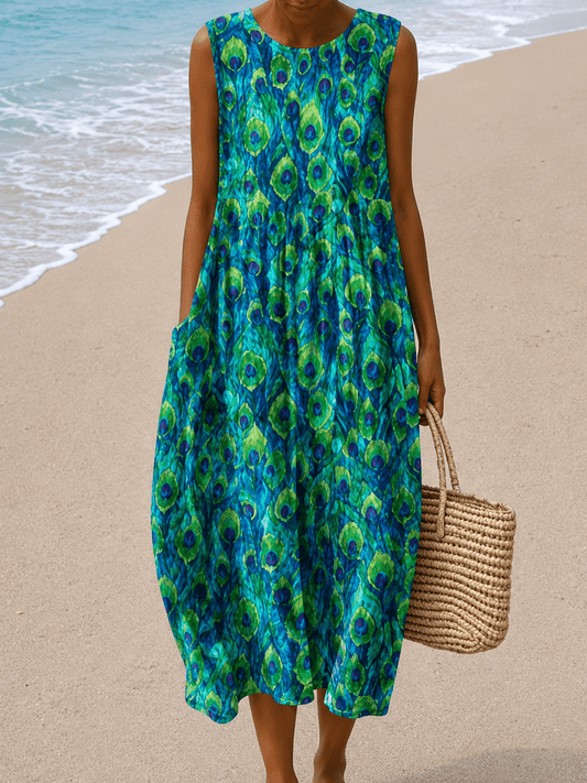 Savannah - Women’s Sleeveless Relaxed Fit Midi Dress - Alira - Boutique
