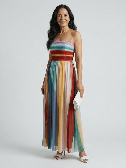 Serene | Maxi Dress with Light Stripes - Alira - Boutique