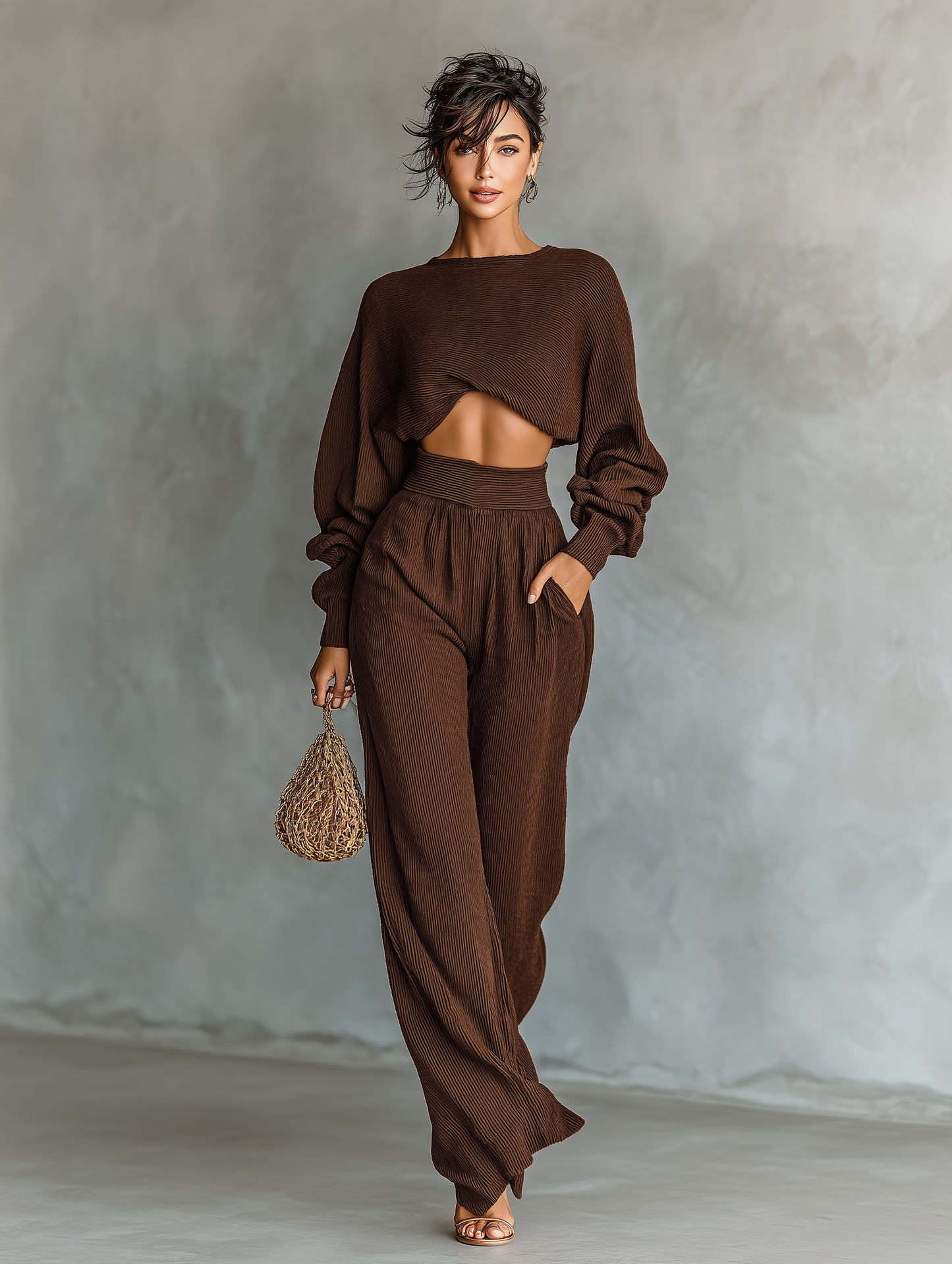 Ada | Coffee Knit Set