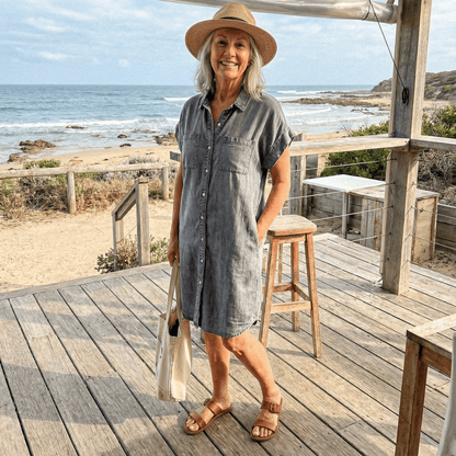 Sofia™ - Casual Denim Print Dress - Alira - Boutique