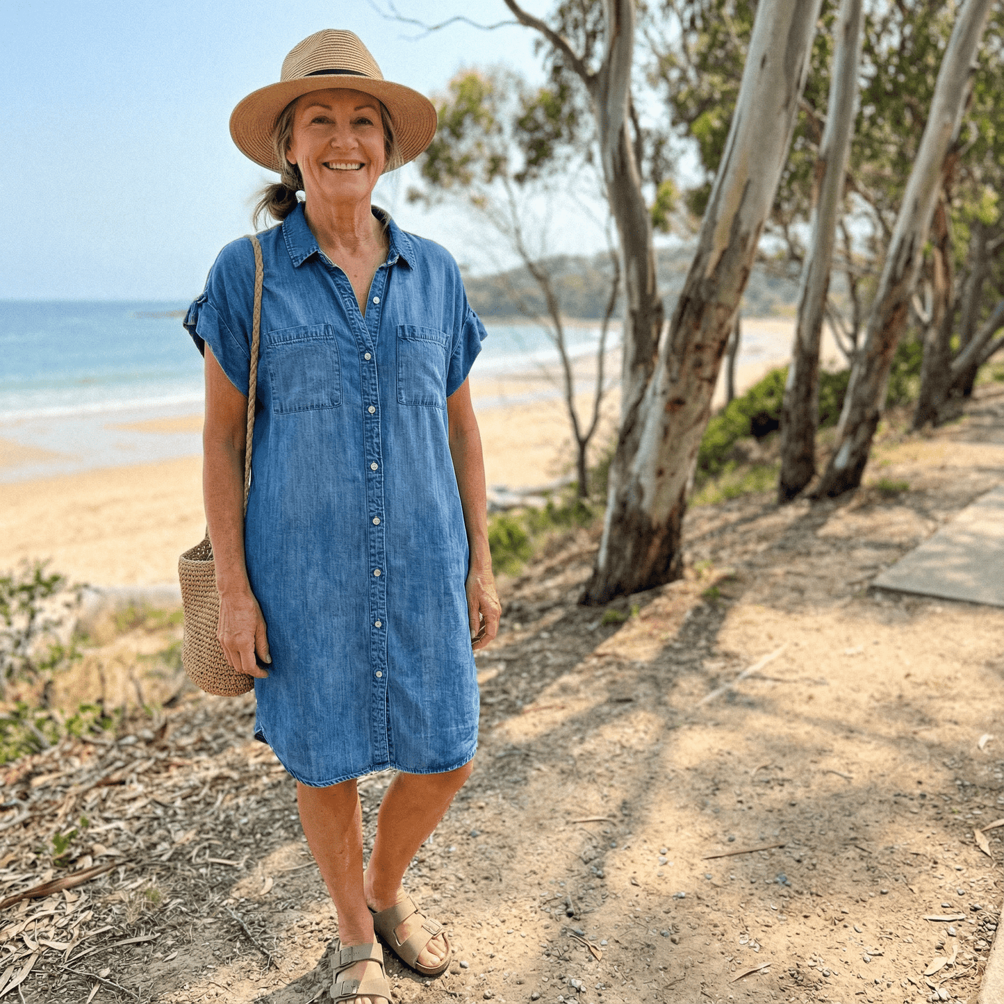 Sofia™ - Casual Denim Print Dress - Alira - Boutique