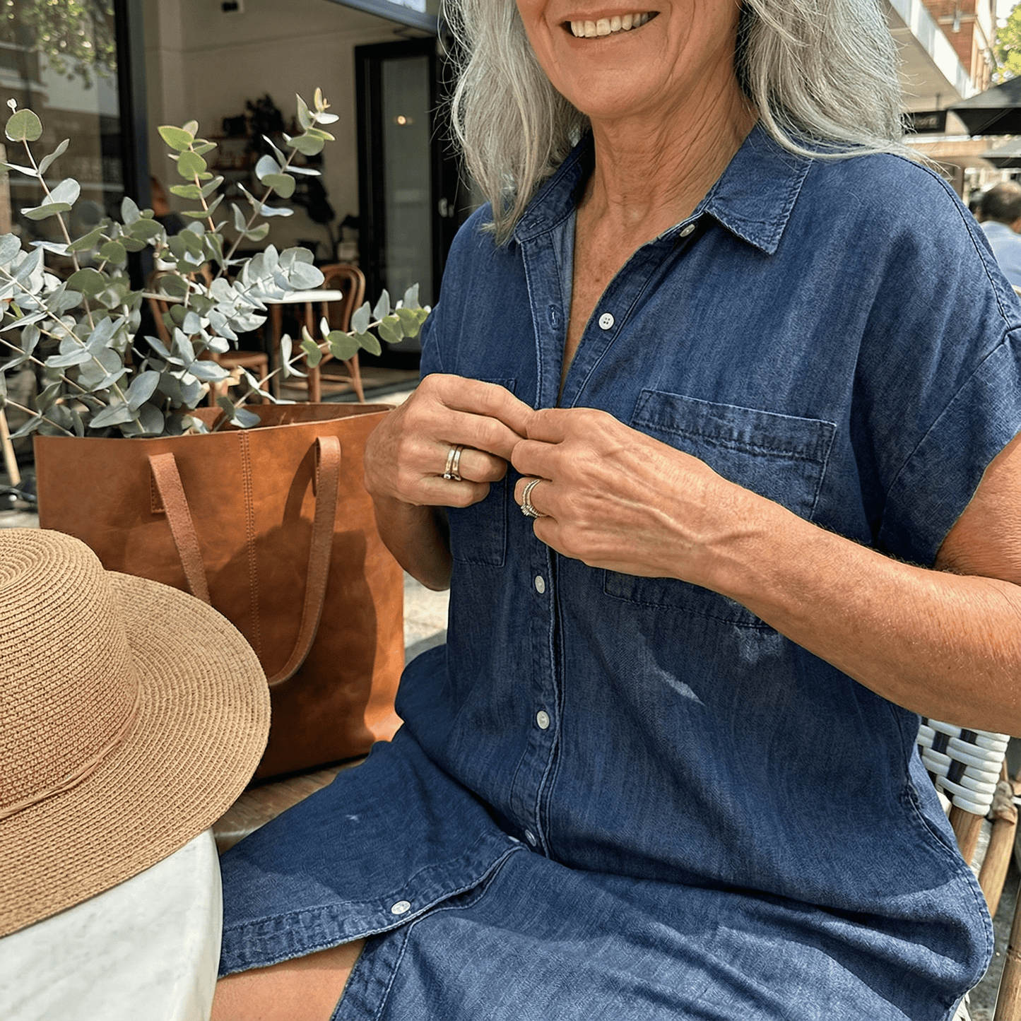 Sofia™ - Casual Denim Print Dress - Alira - Boutique