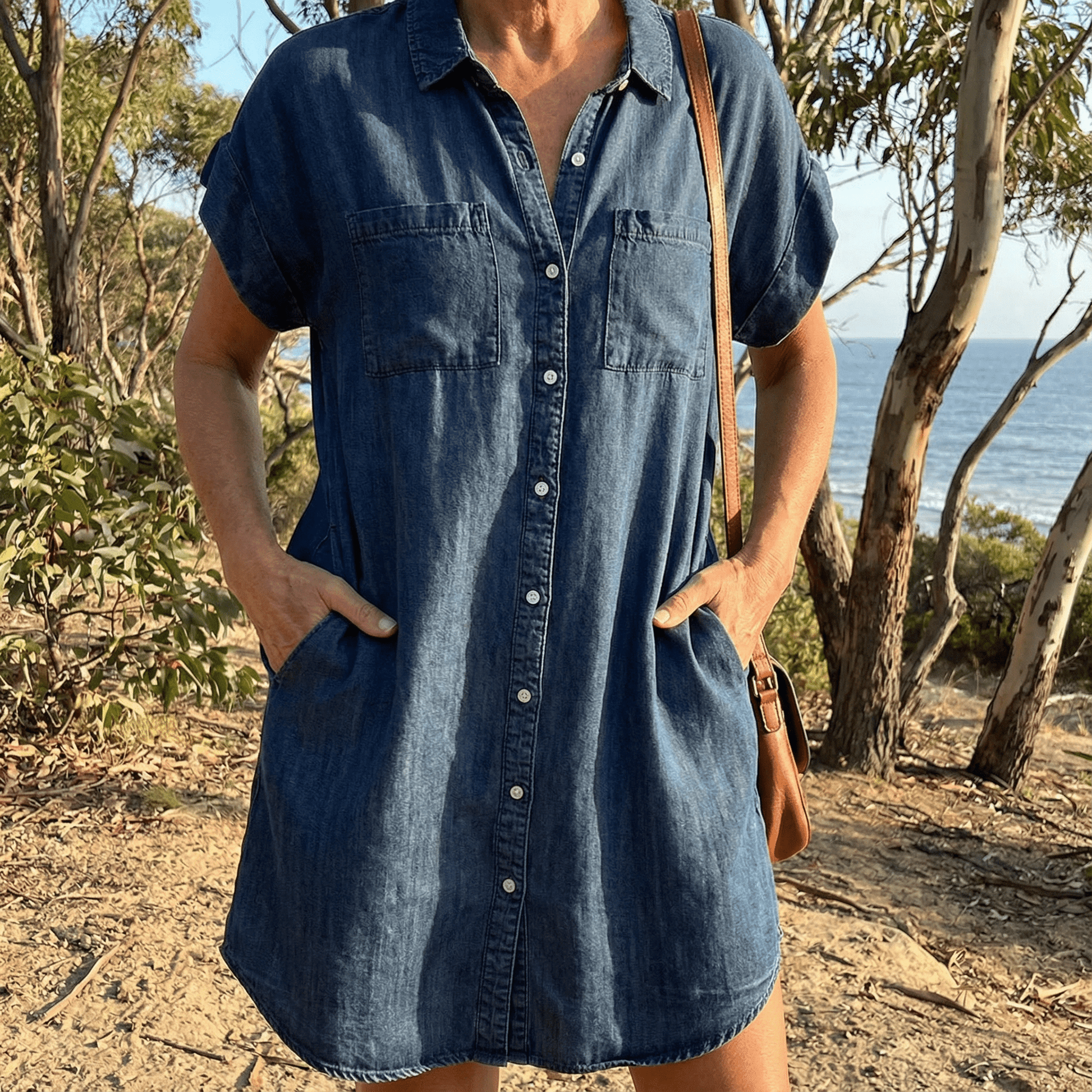 Sofia™ - Casual Denim Print Dress - Alira - Boutique