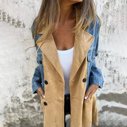 Elora | Two-Tone Denim Trench