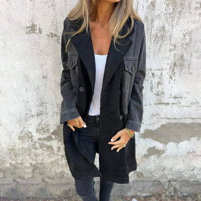 Elora | Two-Tone Denim Trench