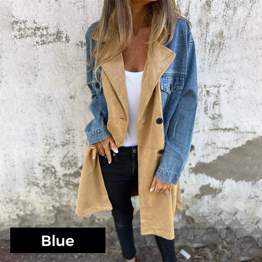 Elora | Two-Tone Denim Trench