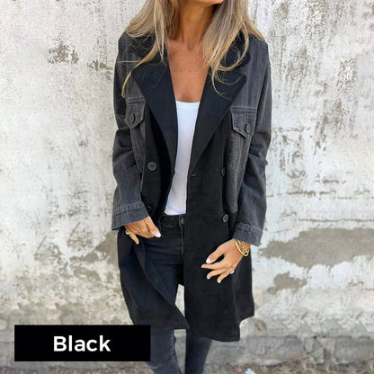 Elora | Two-Tone Denim Trench