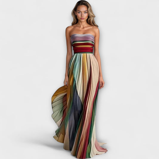 Marigold | Bold & Flowing Strapless Dress