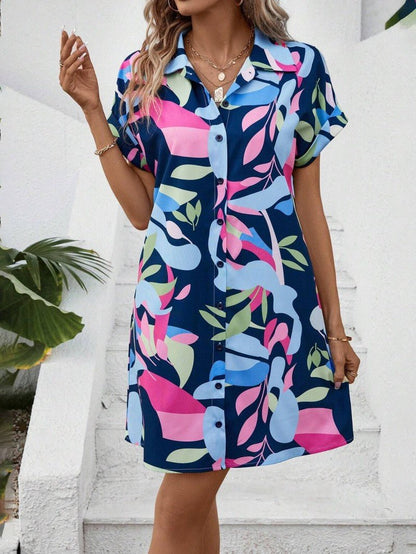 Tiana - Printed Button Down Dress - Alira - Boutique