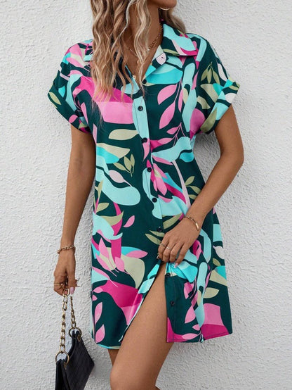Tiana - Printed Button Down Dress - Alira - Boutique