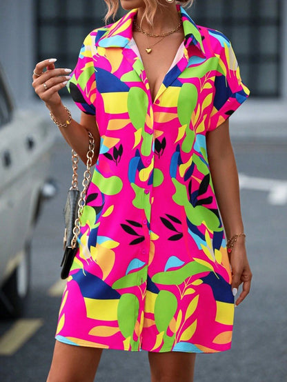 Tiana - Printed Button Down Dress - Alira - Boutique