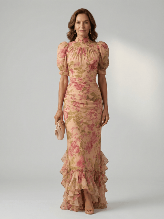 Vianne | Soft Maxi Dress with High Collar - Alira - Boutique