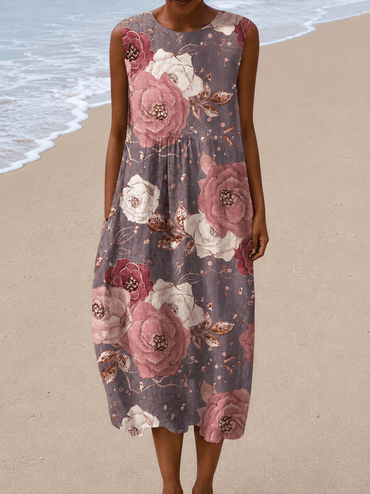 Victoria - Women’s Sleeveless Relaxed Fit Midi Dress - Alira - Boutique