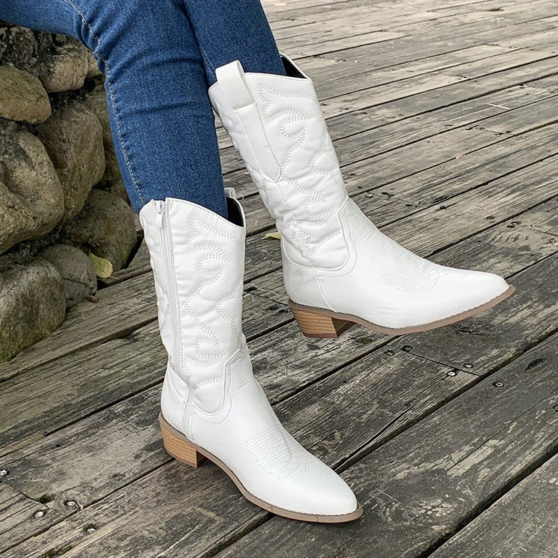 Gracie | Elegant Metallic Cowboy Boots