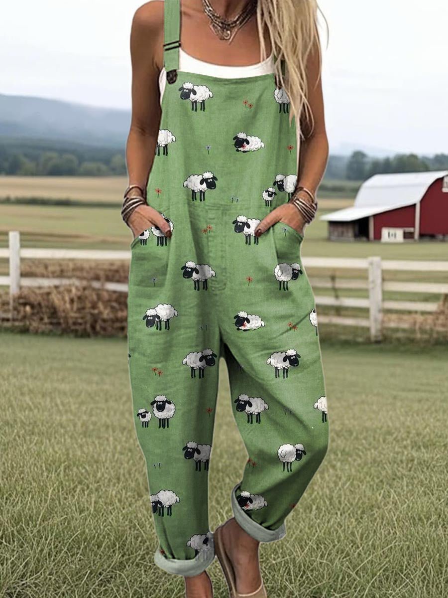 Whimsical Sheep Jumpsuit - Alira - Boutique