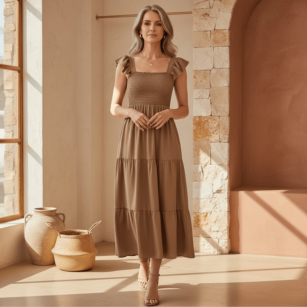Yessa - Elegant Tiered Dress - Alira - Boutique