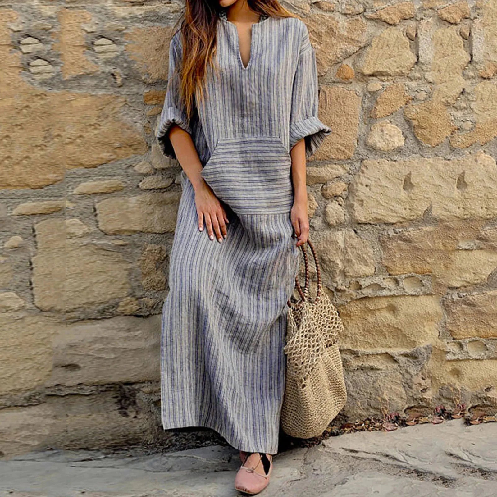 Yvonne - Striped Maxi Dress - Alira - Boutique
