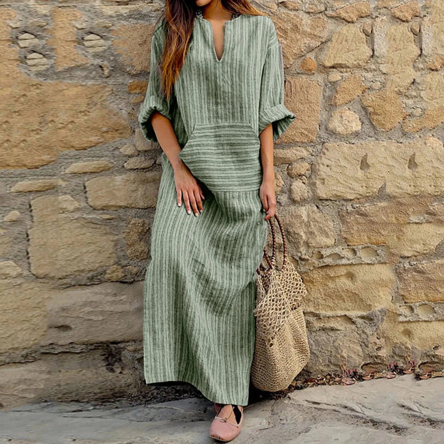Yvonne - Striped Maxi Dress - Alira - Boutique